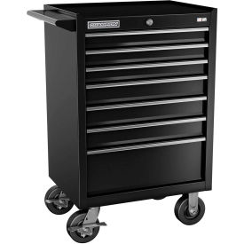 INDEPENDENT DESIGN INC  FMP2707RC-BK Champion FMP2707RC-BK FMPro 27"W x 20"D x 42-1/2"H 7 Drawer Black Roller Cabinet image.