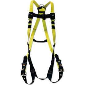 Miller H13110022 Full Body Harness, Back D Ring, Tongue Leg Strap, Black/Yellow