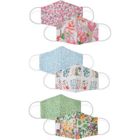 WESTPOINT HOME LLC 1C38204 Reusable Cloth Face Mask, Washable, 3-Layer Contour, Reversible, Floral, Small, 3/Pack image.