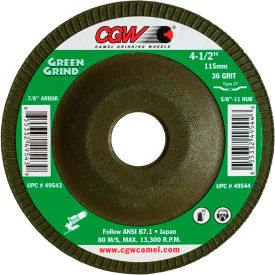 CGW Camel Grinding Wheels Inc. 49543 CGW Abrasives Grinding Wheel, 4-1/2" Dia. x 5/32" Thick x 7/8" 36 Grit, Zirconia/Aluminum Oxide image.