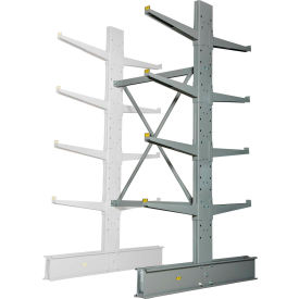 Global Industrial 320827A Global Industrial™ Double Sided Heavy Duty Cantilever Add-On Rack, 2" Lip, 48"Wx60"Dx96"H image.