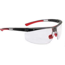 North Safety T5900LTKHS Uvex by Honeywell® North Adaptec Safety Glasses, Black Frame, Clear Lens, Anti-Fog, Regular image.