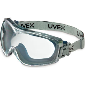 North Safety S3970HSF Uvex® Stealth OTG Safety Goggle, Navy Frame, Clear Lens, Anti-Scratch, Anti-Fog image.