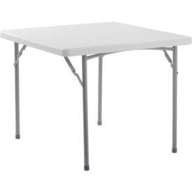 Global Industrial 695852 Interion® Plastic Folding Table, 36" x 36", White image.
