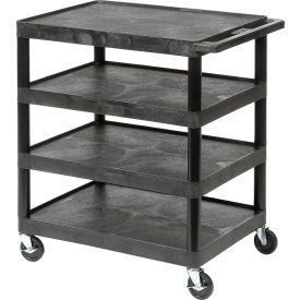 Black Plastic Shelf Truck 32 x 24 x 39 4 Shelves view 2