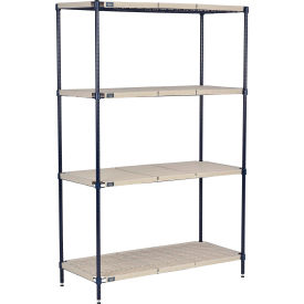 Nexel® Nexelite® 4 Shelf Vented Plastic Mat Shelving Unit Starter 30""W x 21""D x 54""H