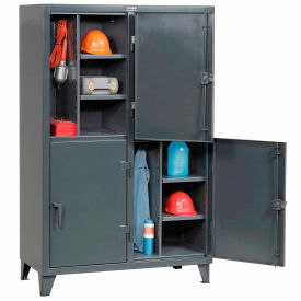 Strong Hold Products 46-24-2TPL StrongHold® 2-Tier 4 Door Personal Locker, 50"W x 24"D x 78"H, Gray, All-Welded image.