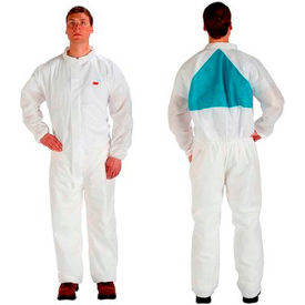 3M Disposable Coverall, Knit Cuffs, Attached Hood, White, 2X-Large, 4520-BLK-XXL, 25/Case