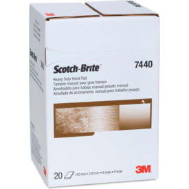 3m 7100080459 3M™ Scotch-Brite™ 7440 Heavy Duty Hand Pad 6" x 9" 40 pads image.