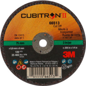 3m 7100098146 3M™ Cubitron™ II Cut-Off Wheel, 66527, Type 1, 6" Dia. x 1/16" Thick, 25 Pack image.