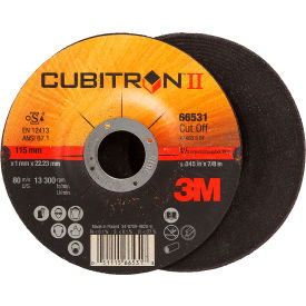 3m 7100245010 3M™ Cubitron™ II Cut-Off Wheel, 66530, Type 27, 4-1/2" Dia. x 1/16" Thick, 25 Pack image.