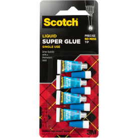 Scotch® AD114 Super Glue Liquid 4-Pack of Single Use Tubes .017 oz Each Transparent 