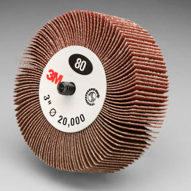 3M™ Flap Wheel Type 84 244D  3" x 1" x 1/4-20 External 80 Grit Aluminum Oxide 