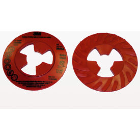 3m 7000045279 3M™ Disc Pad Face Plate Ribbed 28443, 4-1/2" Extra Hard Red image.