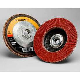 3m 7000148181 3M™ Cubitron™ II Flap Disc 967A 4-1/2" x 7/8" 40 Grit Ceramic Grain Type 27 Wheel image.