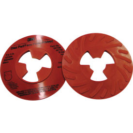 3m 7000120517 3M™ Disc Pad Face Plate Ribbed 81732, 5" Extra Hard Red image.