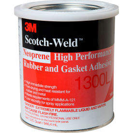 3m 7000000806 3M™ Neoprene High Performance Rubber & Gasket Adhesive  1300L, 1 Quart Capacity, Yellow image.