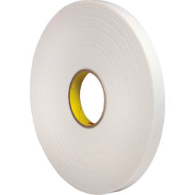 3m 7000123593 3M™ 4466 Double Coated Polyethylene Foam Tape 1/2" x 36 Yds. 62 Mil White image.