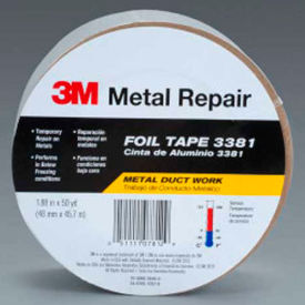 3m 7100141702 3M™ Aluminum Foil Tape 3381 Silver, 1-7/8" x 150, 2.7 Mil image.
