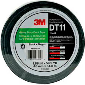 3m 7100158377 3M™ Heavy Duty Duct Tape DT11 Black, 1-7/8" x 180, 11 Mil image.