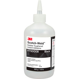 3m 7100039252 3M™ Scotch Weld™ RT5000B Rubber Toughened Instant Adhesive, 500 Gram Capacity, Black image.