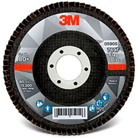 3m 7100178016 3M™ Flap Disc 769F, 05905, T27, 4 1/2" x 7/8 in, 80+ YF-weight, 10 Per Case image.