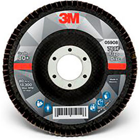 3m 7100178028 3M™ Flap Disc 769F, 05908, T29, 4 1/2" x 7/8 in, 80+ YF-weight, 10 Per Case image.
