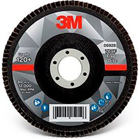 3m 7100178088 3M™ Flap Disc 769F, 05928, T27, 5" x 7/8 in, 120+ FY YF-weight, 10 Per Case image.