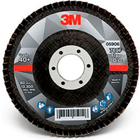 3m 7100178130 3M™ Flap Disc 769F, 05906, T29, 4 1/2" x 7/8 in, 40+ YF-weight, 10 Per Case image.
