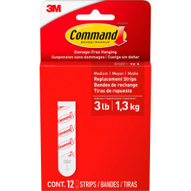 3M Command 17021-12ESF Foam Replacement Strips Medium White 