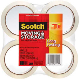 3m 36504 Scotch® Long Lasting Moving & Storage Packaging Tape, 48mm x 50m 4 Rolls/PK image.