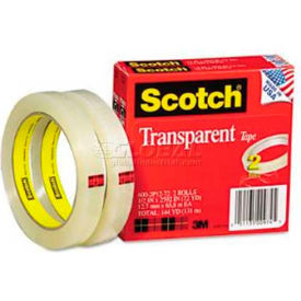 3m 6002P1272 Scotch® Transparent Tape 600-2P12-72, 1/2" x 2592", 2 Rolls/PK image.