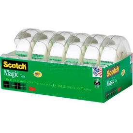 3m 6122 Scotch® Magic™ Tape with Dispenser 6122MP, 3/4" x 650", 6 Rolls/Pack image.