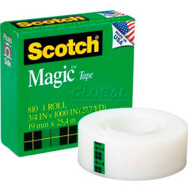 3m 8101K Scotch® Magic™ Tape 810, 3/4" x 1000", Boxed, 1" Core, 1 Roll image.