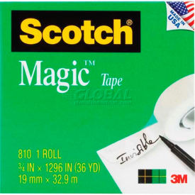 3m 810341296 Scotch® Magic™ Tape 810, 3/4" x 1296", Boxed, 1" Core, 1 Roll image.