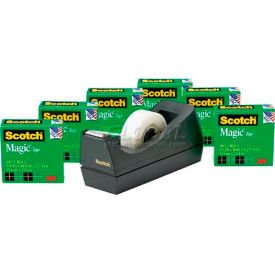 3m 810K6C38 Scotch® Magic™ Tape 810K6C38, 3/4" x 1000" 6 Rolls & Tape Dispenser image.
