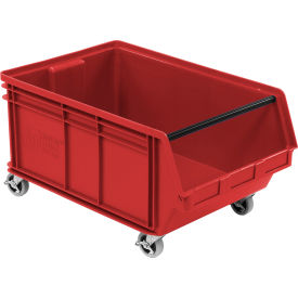Quantum Storage Systems QMS843MOBRD Quantum Mobile Magnum Plastic Stacking Bin, 18-3/8"W x 29"D x 14-7/8"H, Red image.