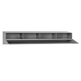Global Industrial 190299GY Global Industrial™ 4 Pigeonhole Compartment Riser 48x9x7 For 48"W Extra-Wide Shop Desk, Gray image.