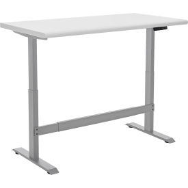 Global Industrial 338340GY Global Industrial™ Electric Adjustable Height Workbench, Laminate Safety Edge, 48"W x 30"D,Gray image.