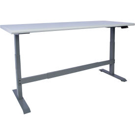 Global Industrial 338342GY Global Industrial™ Electric Adjustable Height Workbench, Laminate Safety Edge, 72"W x 30"D,Gray image.