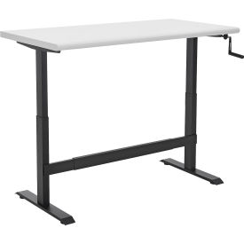 Global Industrial 338346BK Global Industrial™ Hand-Crank Adjustable Height Workbench, Laminate Safety Edge, 48"W x 30"D image.