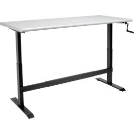 Global Industrial 338348BK Global Industrial™ Hand-Crank Adjustable Height Workbench, Laminate Safety Edge, 72"W x 30"D image.