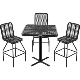 Global Industrial 348121BK Global Industrial™ Bar Height Outdoor Dining Set, 36" Square x 42"H Table & 4 Chairs, Black image.