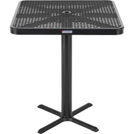 Global Industrial 348118 Global Industrial™ 36" Square Bar Height Outdoor Dining Table, 42"H, Expanded Metal, Black image.