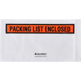 Global Industrial 354714 Global Industrial™ Panel Face Envelopes, "Packing List Enclosed", 5-1/2"Wx10"L, Orange, 1000/Pk image.