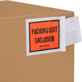 Global Industrial 354718 Global Industrial™ Full Face Envelopes, "Packing List Enclosed", 5-1/2"Wx4-1/2"L, Orange,500/Pk image.