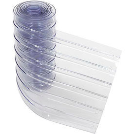 Global Industrial 786CP18 Replacement 12" x 10 Scratch Resistant Ribbed Clear Strip for Strip Curtains image.