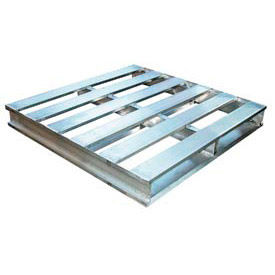 Vestil Manufacturing AP-4248 Vestil™ Open Deck Pallet, Aluminum, 2 Way Fork Entry, 6000 lbs. Cap., 48"L x 42"W x 6"H, Silver image.