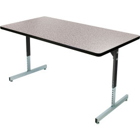 Allied T53072/LP45-10BK Allied Plastics Computer and Activity Table - Adjustable Height - 72" x 30" - Gray image.
