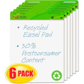 3M 559RPVAD6 Post-it® Easel Pads Self-Stick Recycled Easel Pads 559RPVAD6, 25" x 30", White, 30 Shts, 6/Pack image.